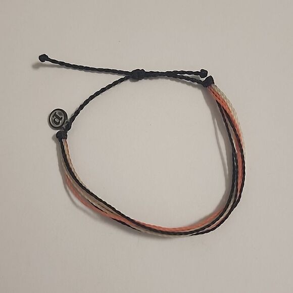 Pura Vida Bracelet Multi Strand Slider Black Pink White - Picture 2 of 2